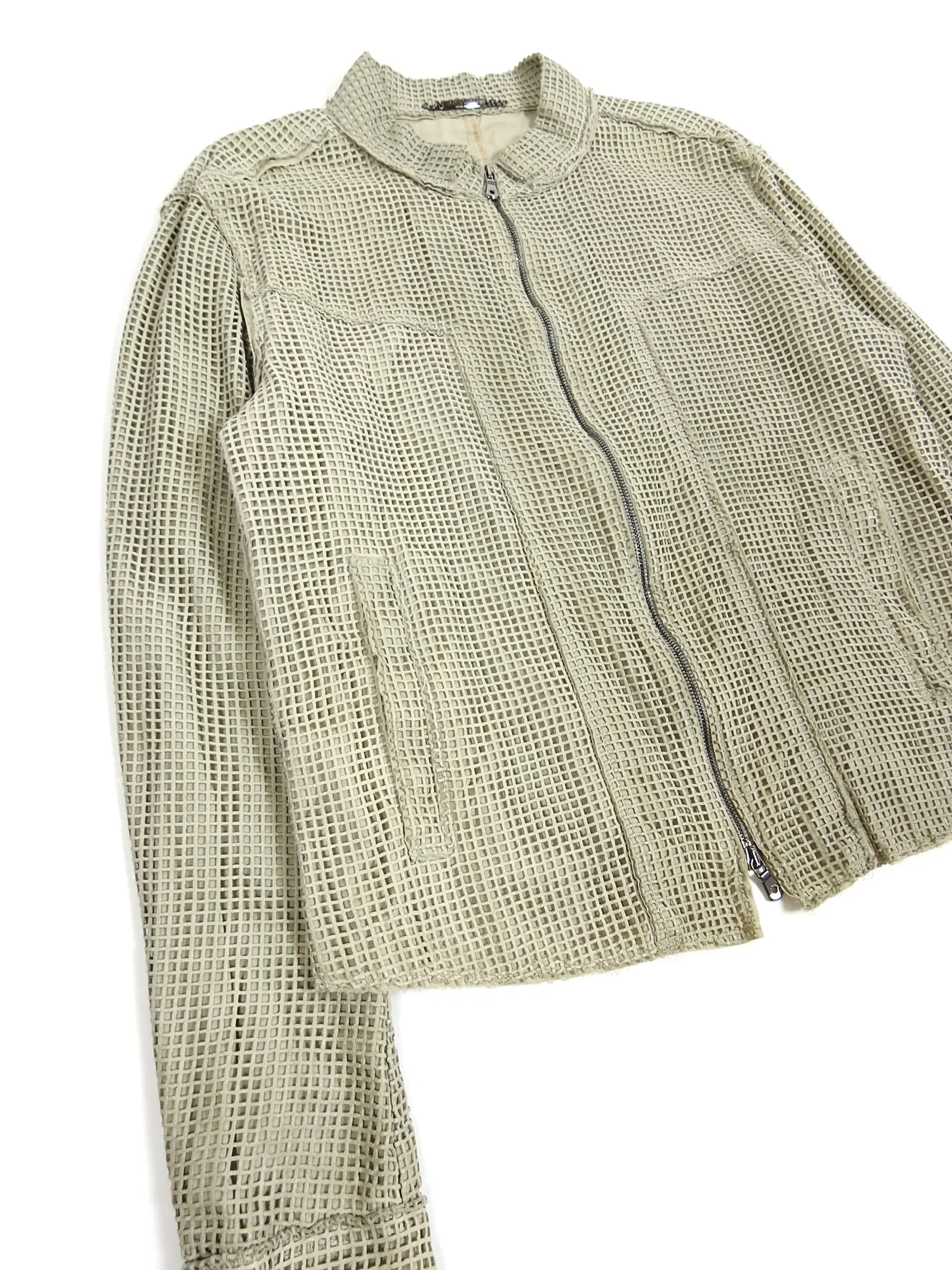 Dolce & Gabbana Leather Laser Cut Moto Jacket Size 50