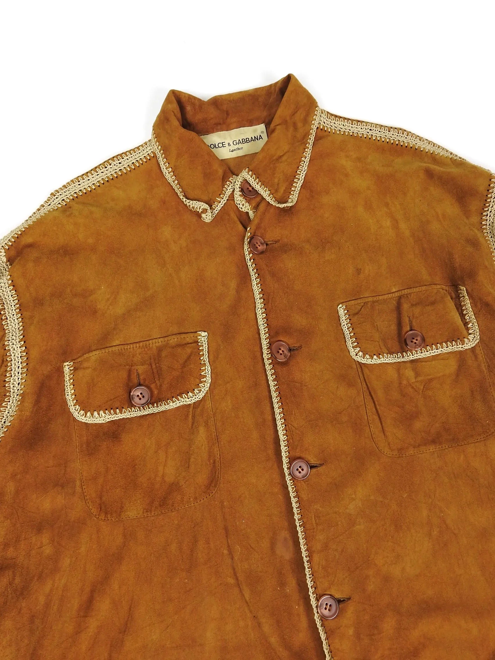 Dolce & Gabbana Suede Shirt Size 52