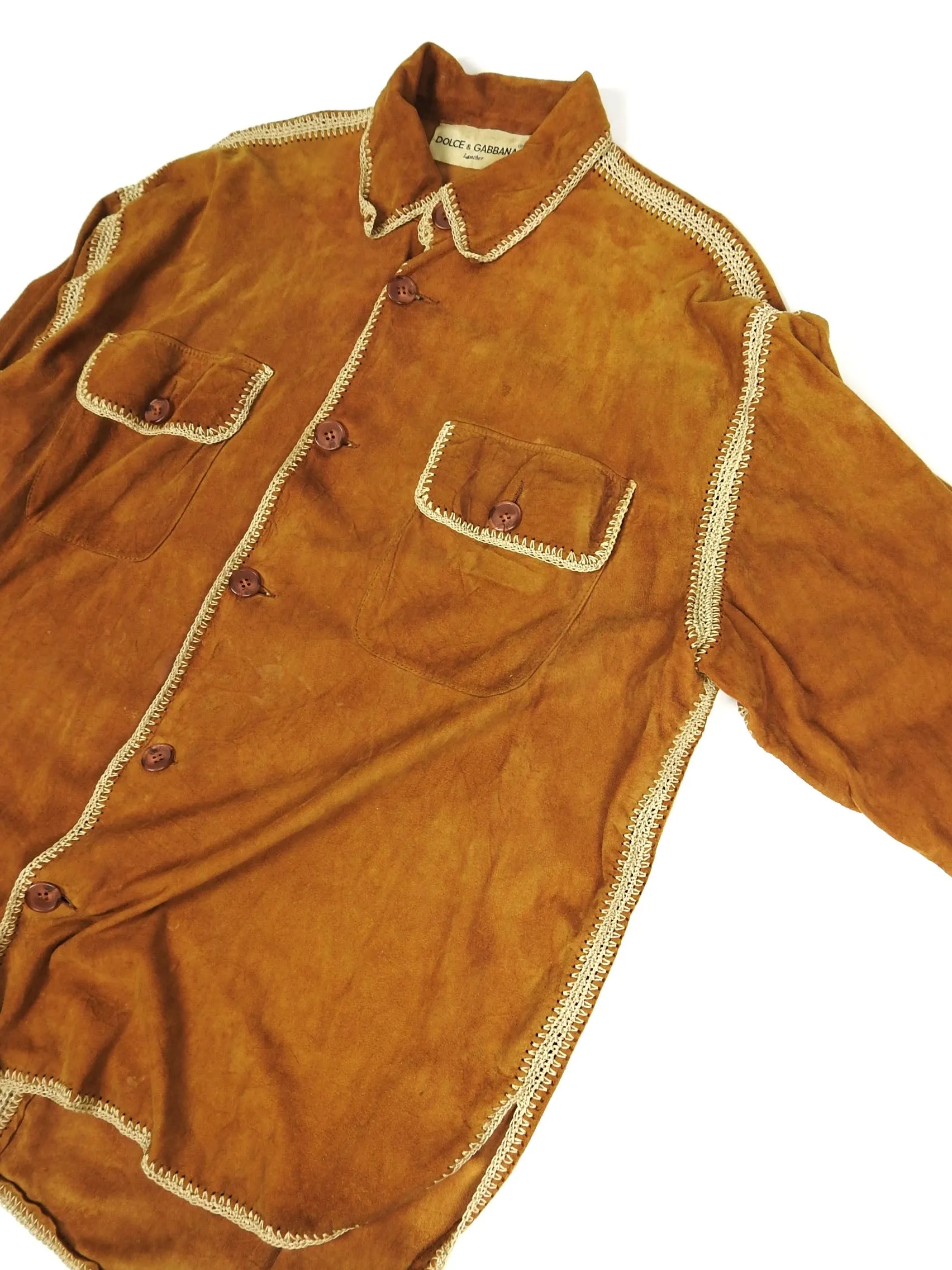 Dolce & Gabbana Suede Shirt Size 52