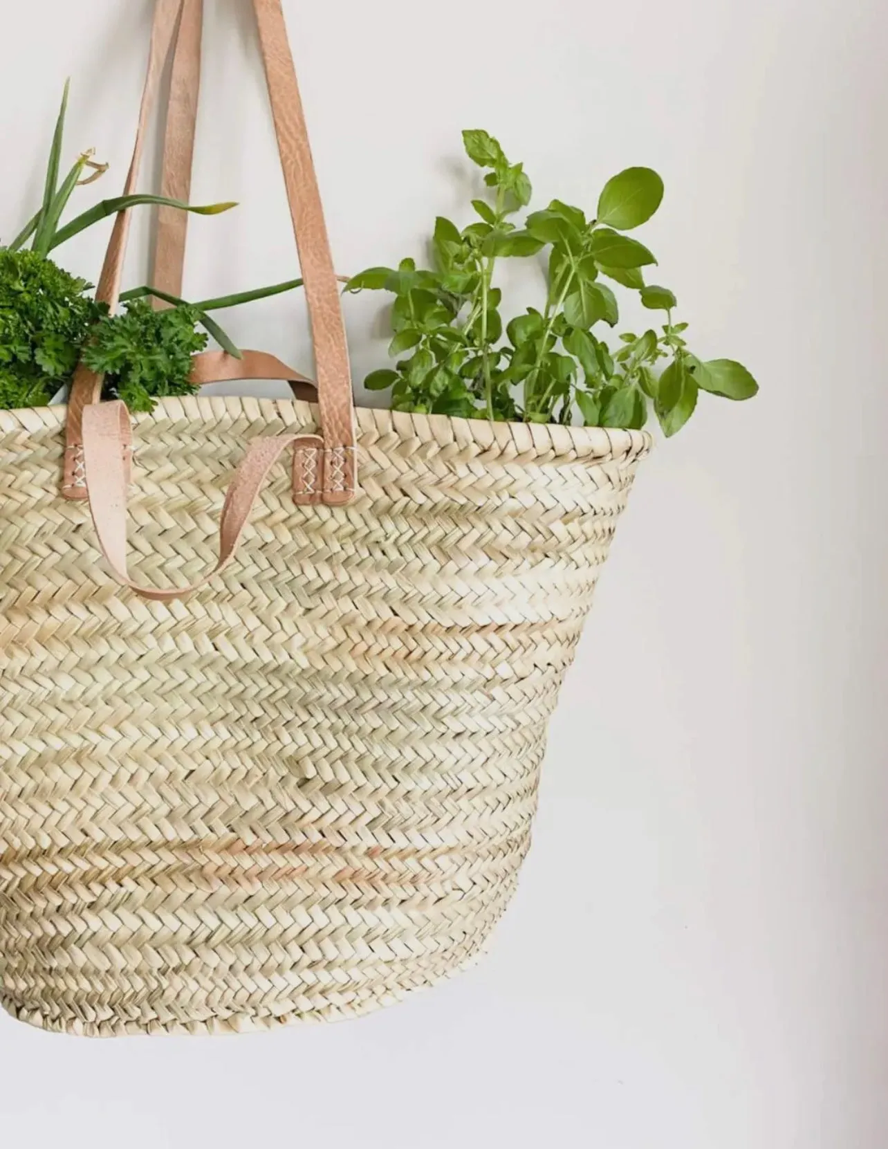 Double Handle French Market Straw Bag