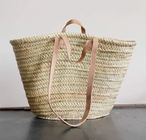 Double Handle French Market Straw Bag