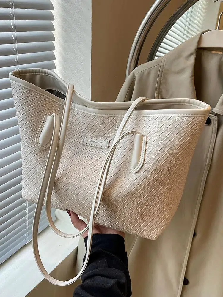 Double Handle Quilted Tote Bag