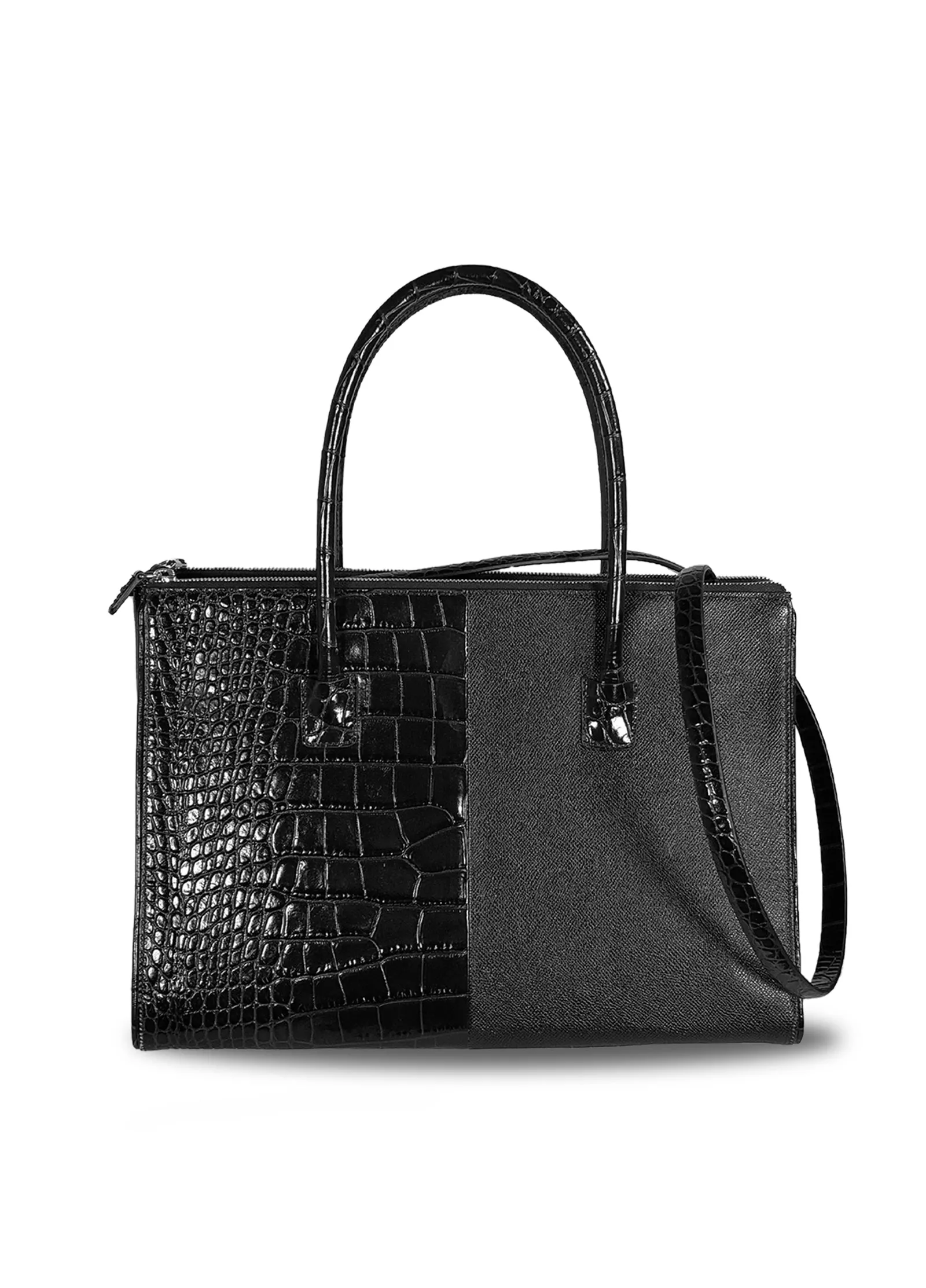 Double Zipper Leather Bag