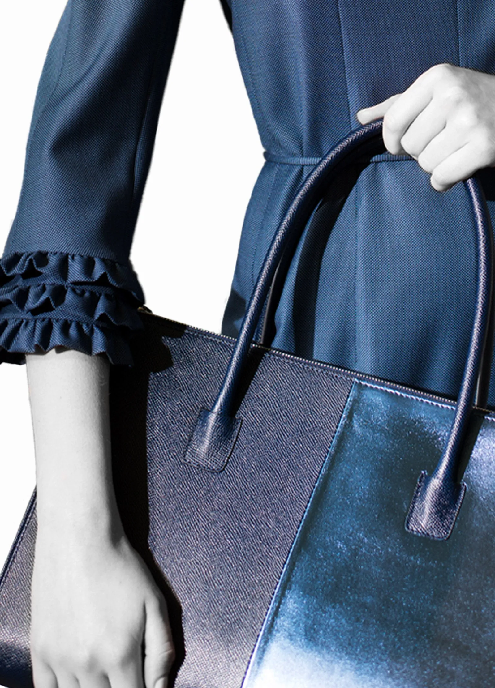 Double Zipper Leather Bag
