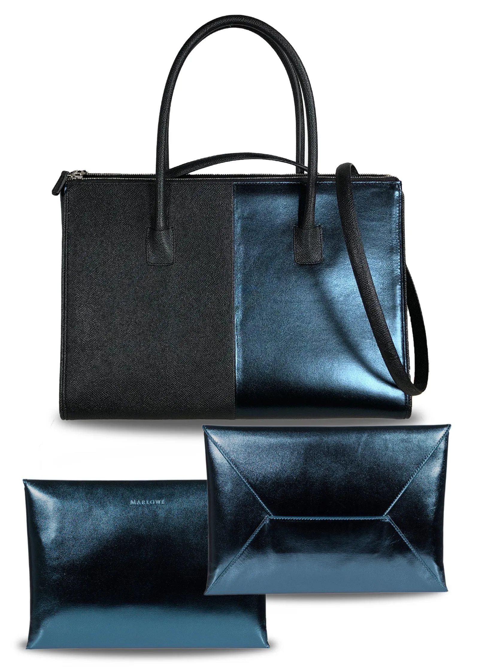 Double Zipper Leather Bag