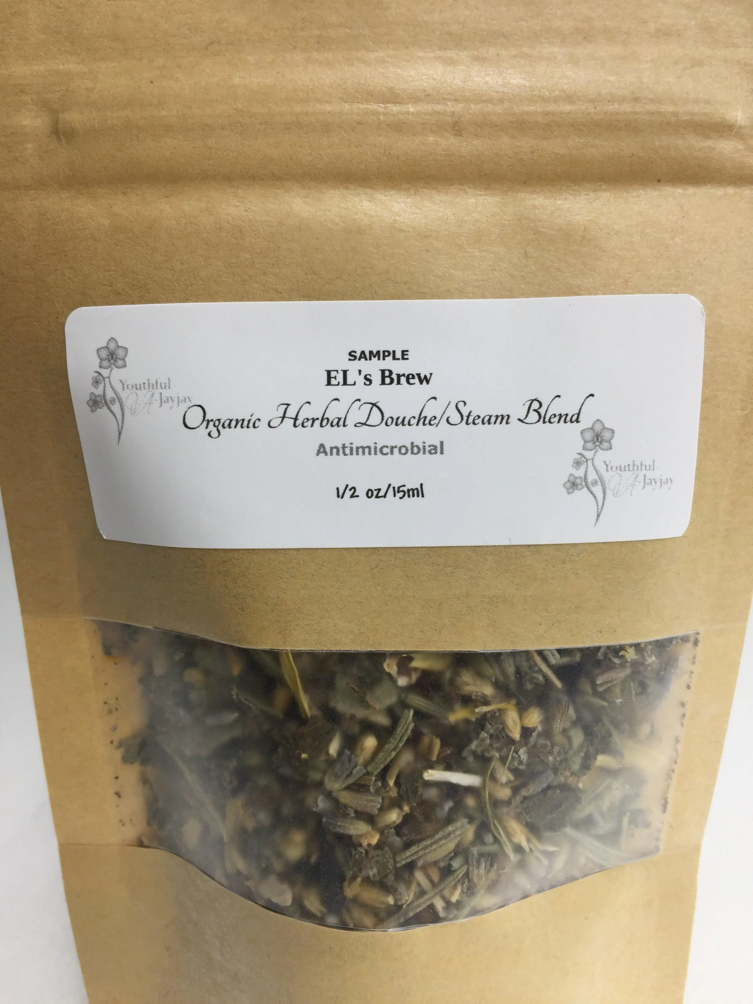 EL's Brew: Organic Herbal Steam/Douche Blend ANTIBACTERIAL 1/2oz.Sample Size