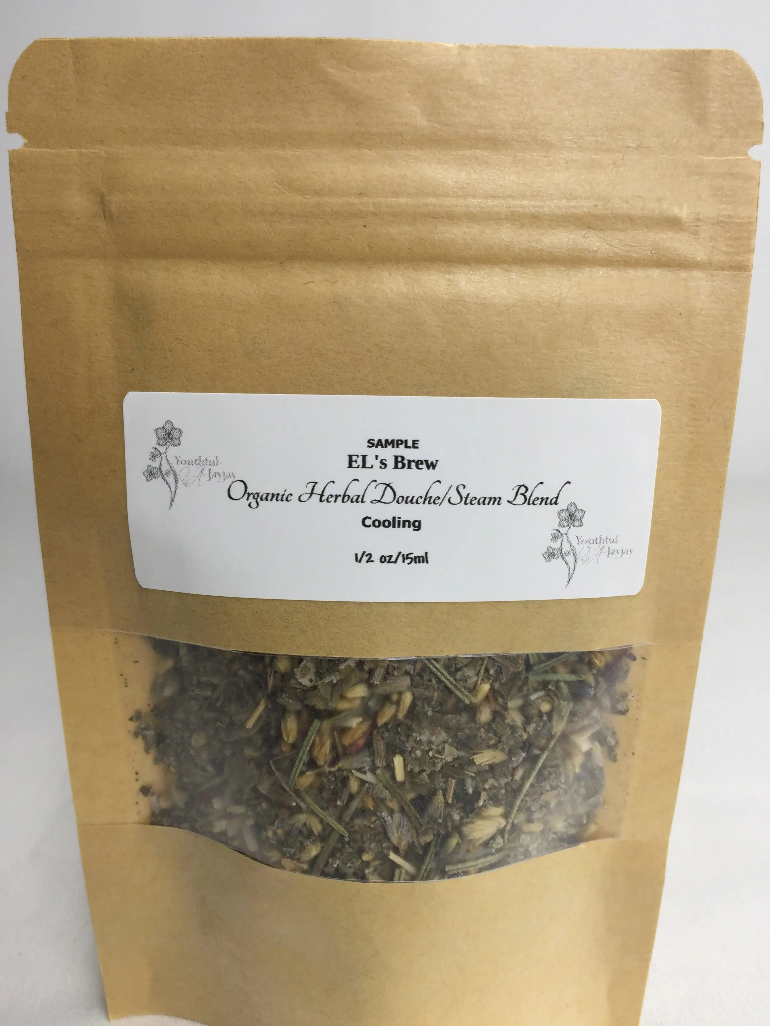 EL's Brew: Organic Herbal Steam/Douche Blend Sample Size, COOLING 1/2oz.