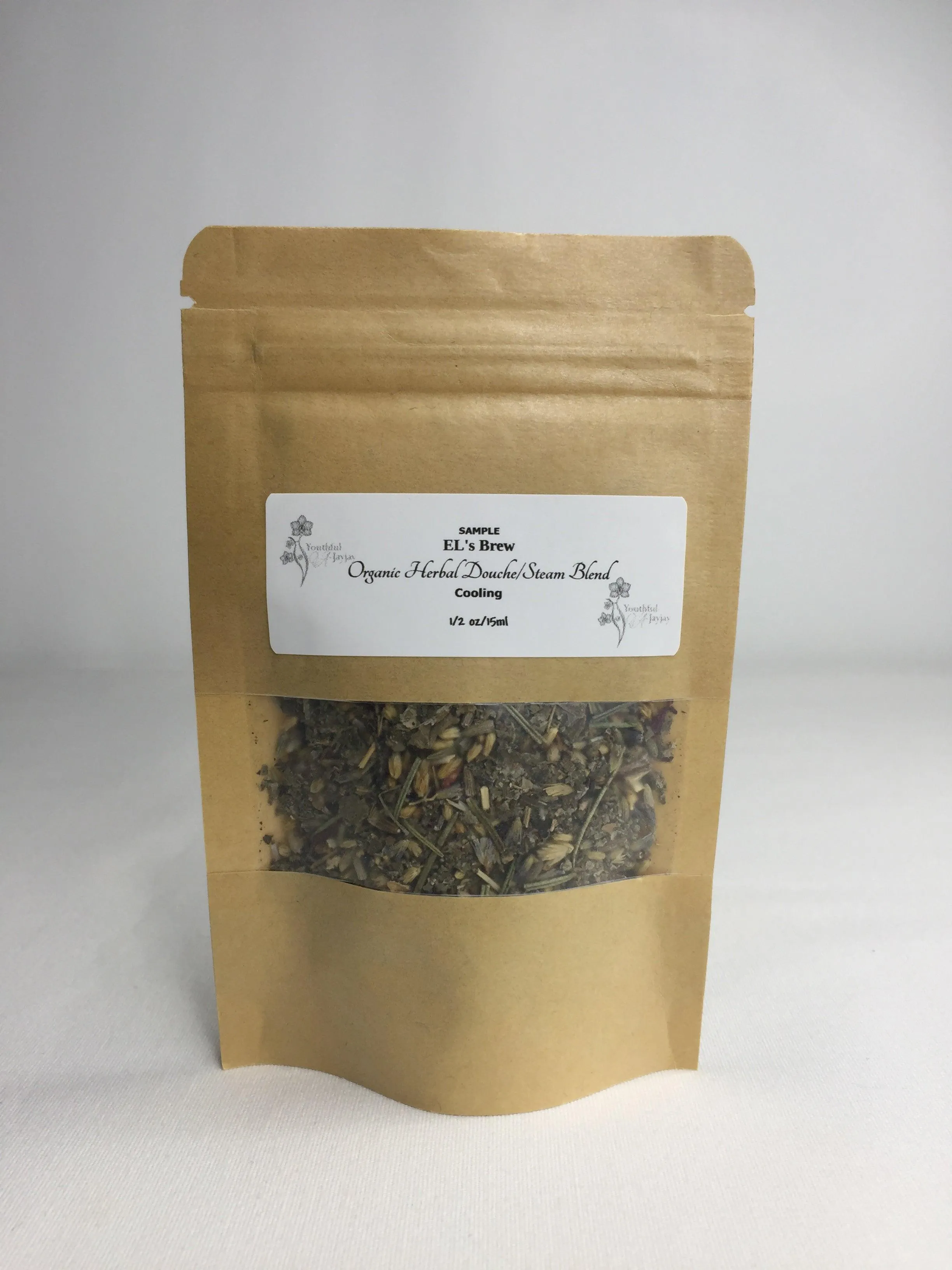 EL's Brew: Organic Herbal Steam/Douche Blend Sample Size, COOLING 1/2oz.