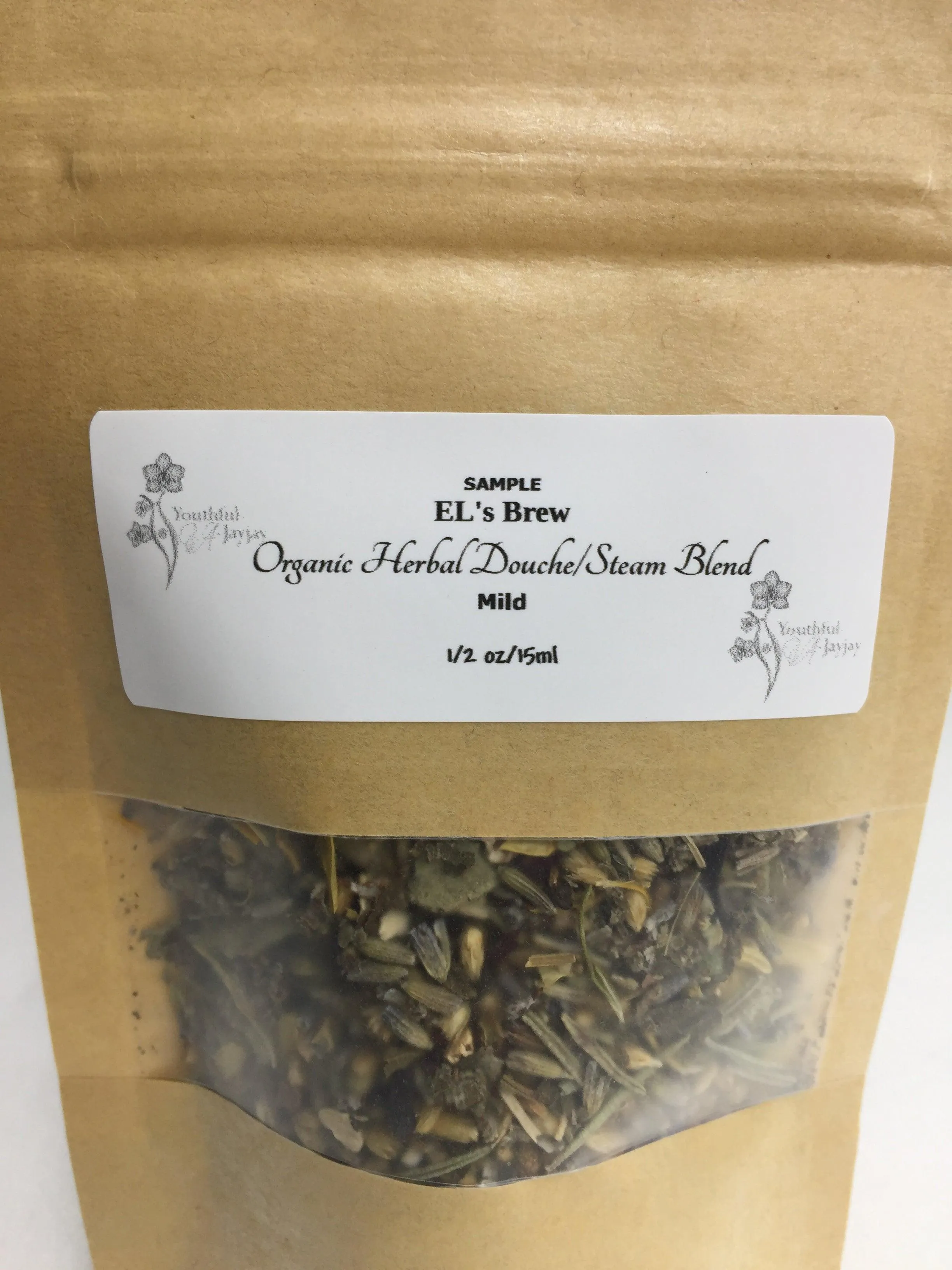 EL's Brew: Organic Herbal Steam/Douche Blend Sample Size, MILD 1/2oz.