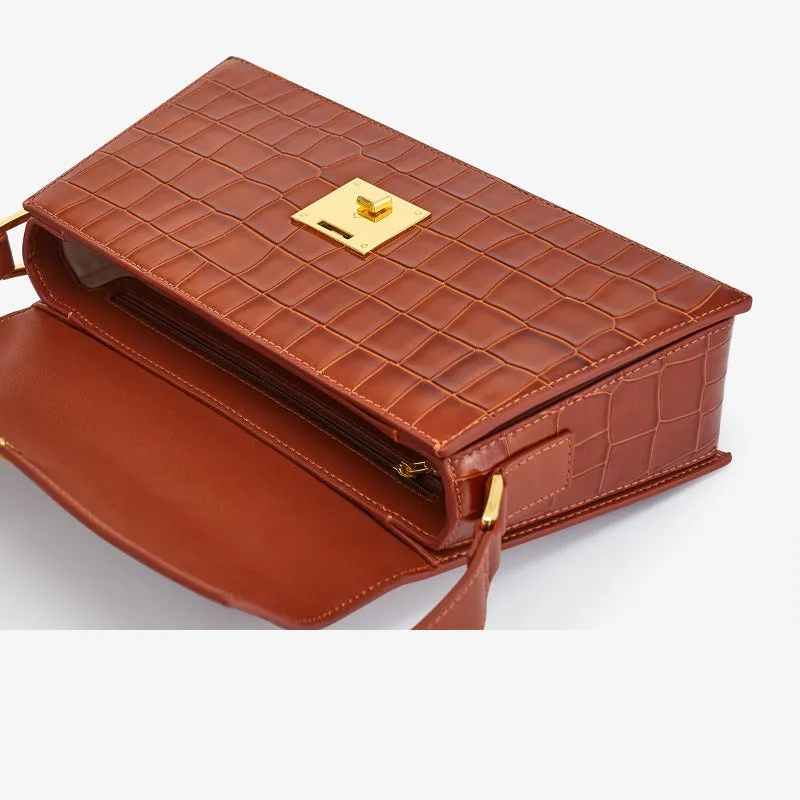 Embossed Leather Shoulder Bag