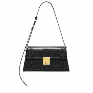 Embossed Leather Shoulder Bag