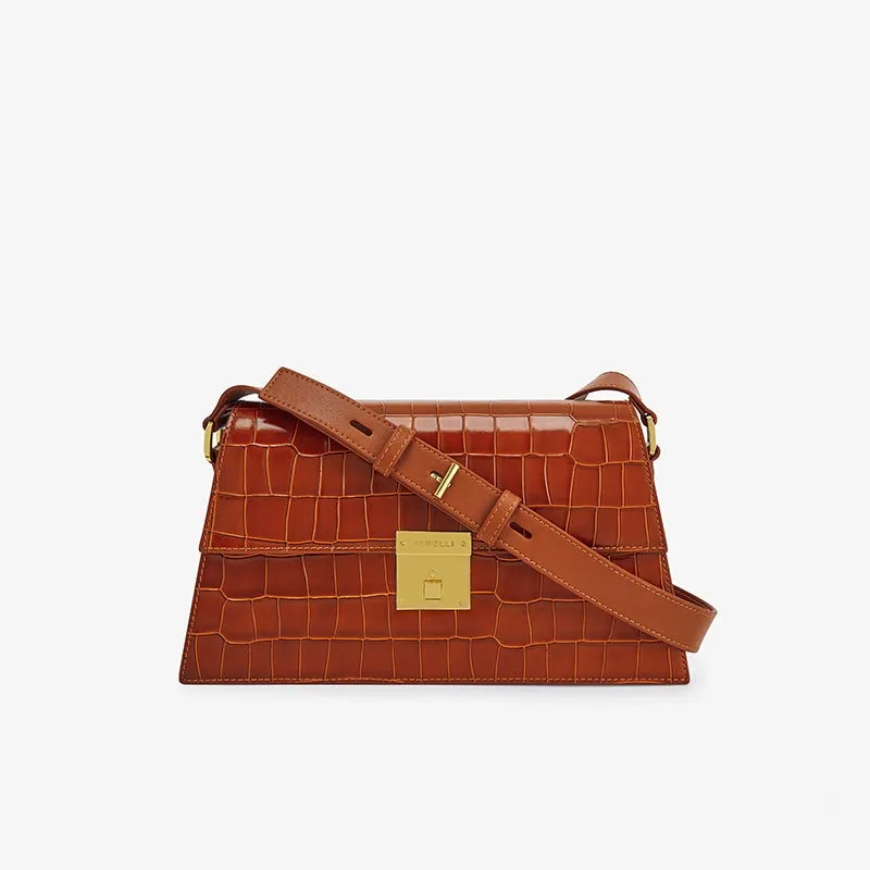 Embossed Leather Shoulder Bag