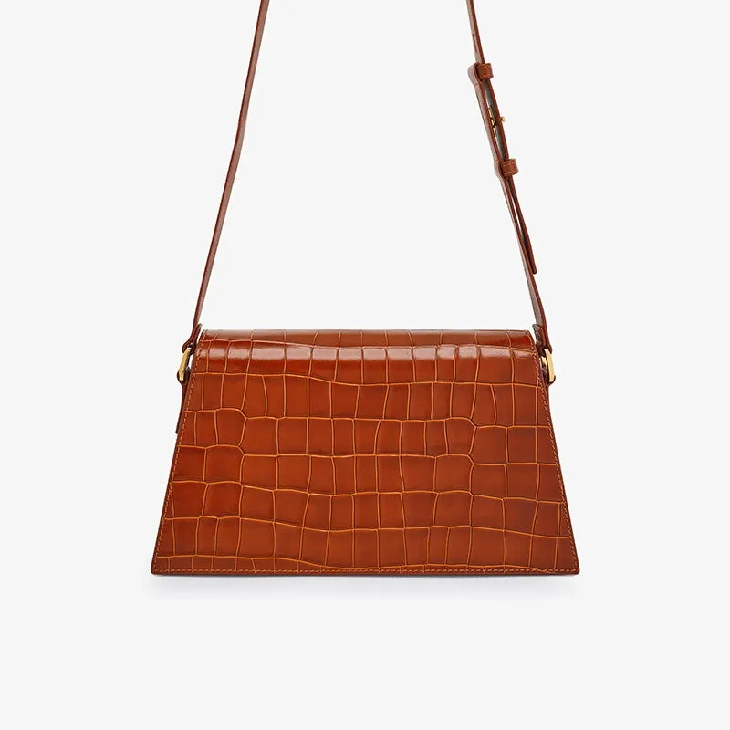 Embossed Leather Shoulder Bag