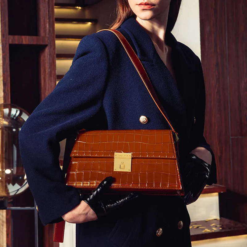 Embossed Leather Shoulder Bag