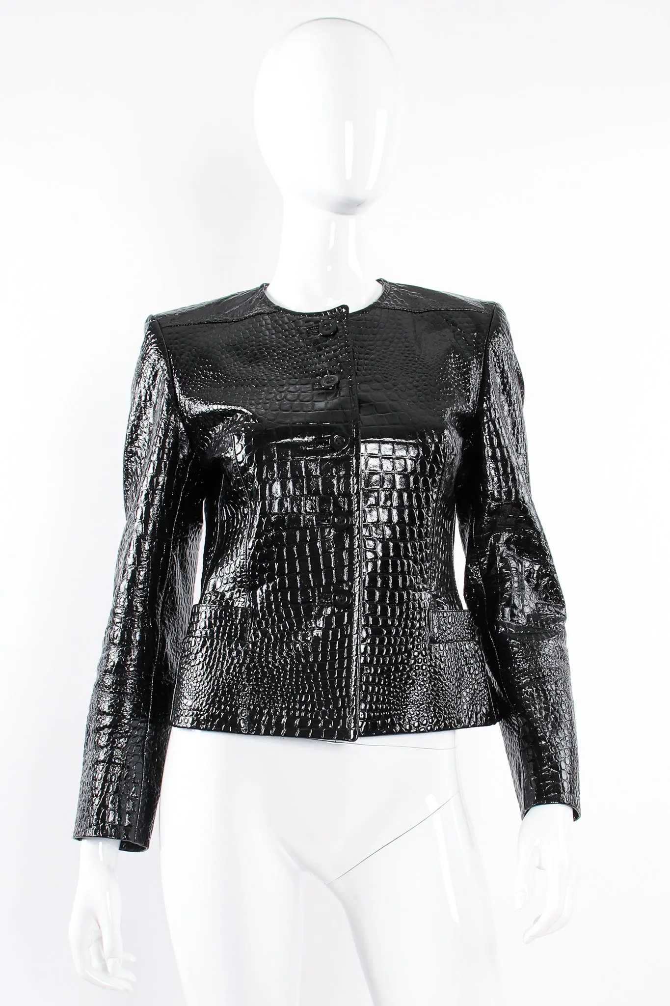 Embossed Patent Leather Jacket
