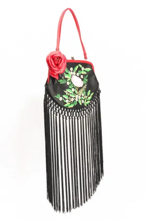 Embroidered Piano Fringe Shoulder Bag