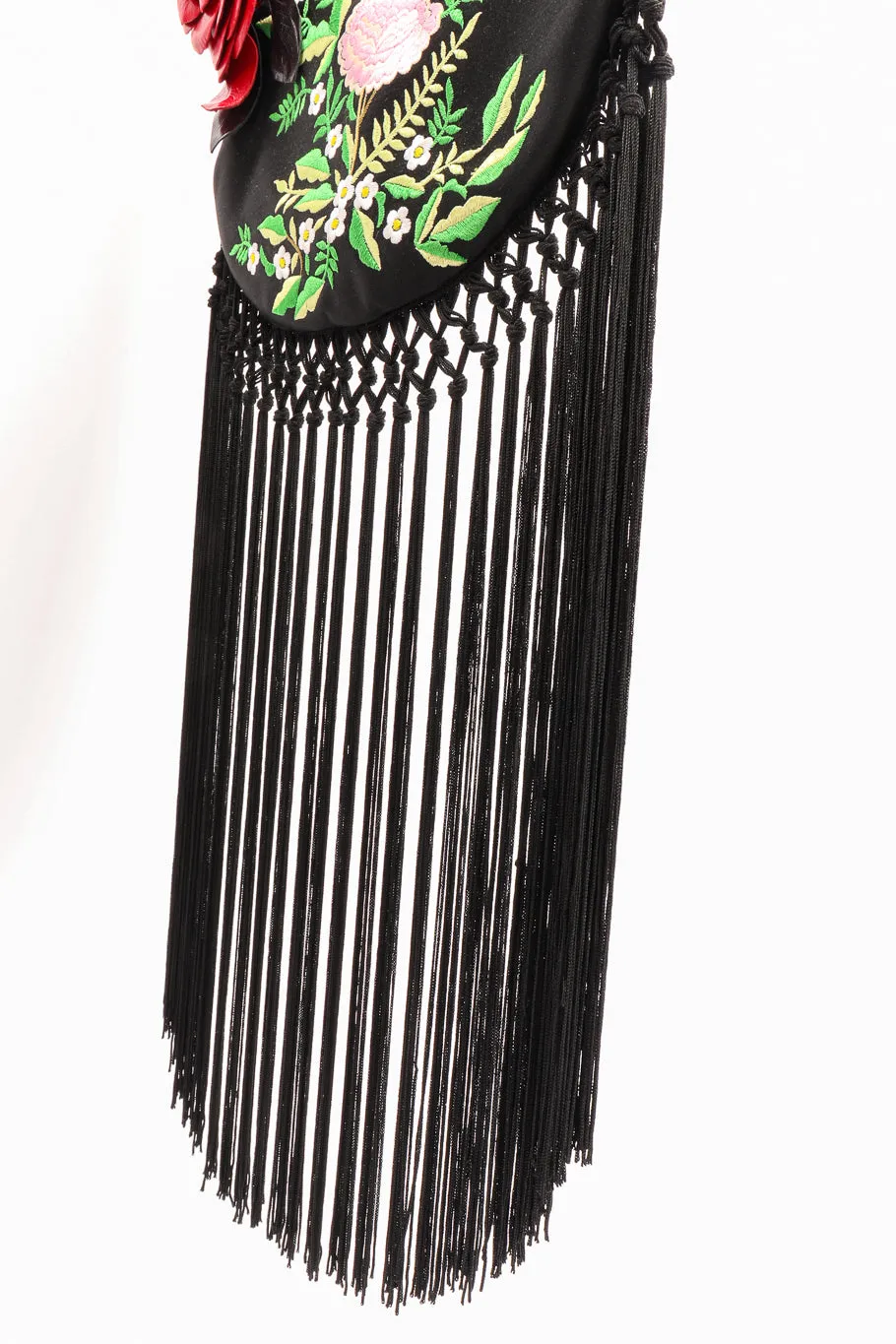 Embroidered Piano Fringe Shoulder Bag