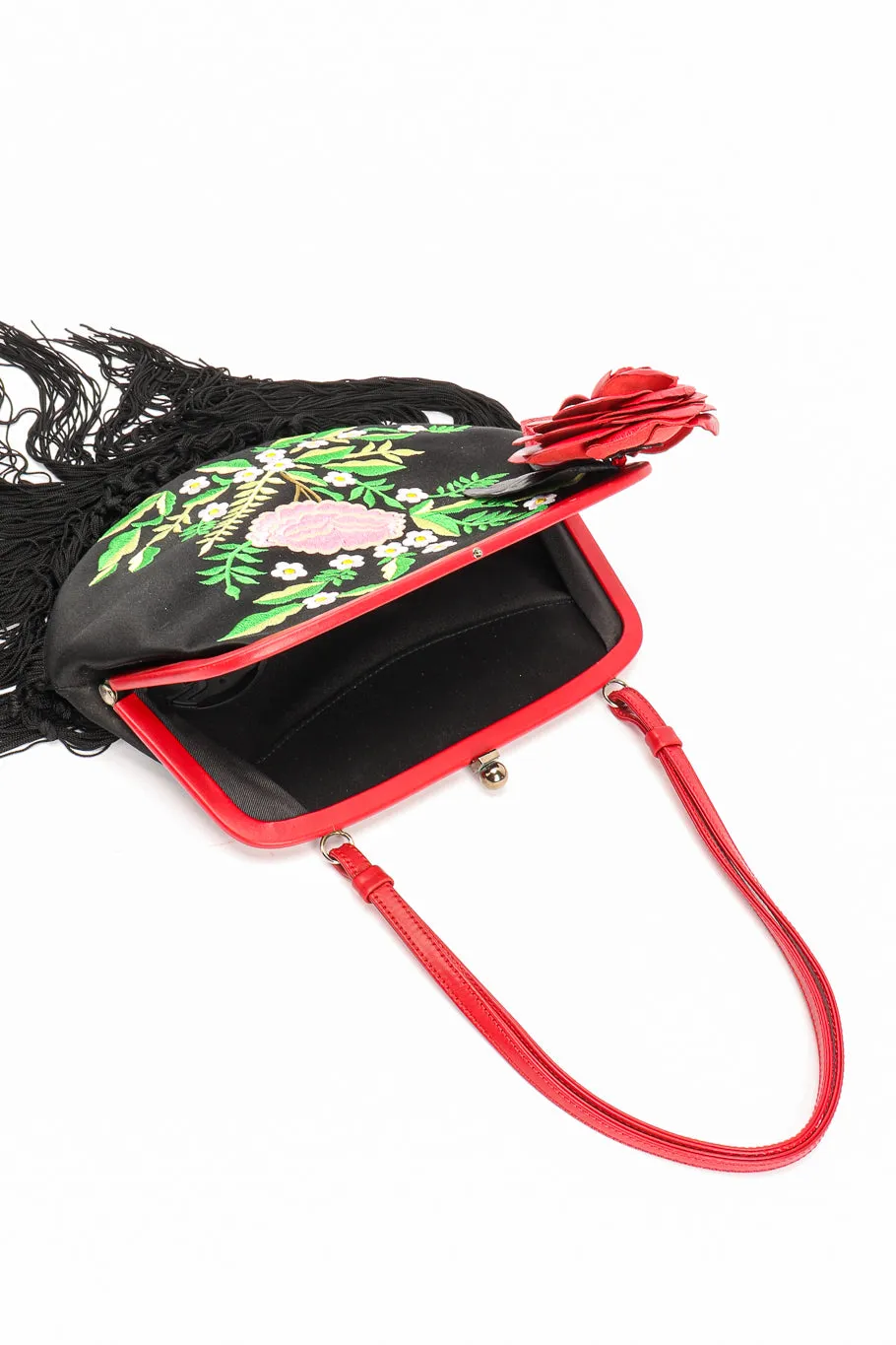 Embroidered Piano Fringe Shoulder Bag