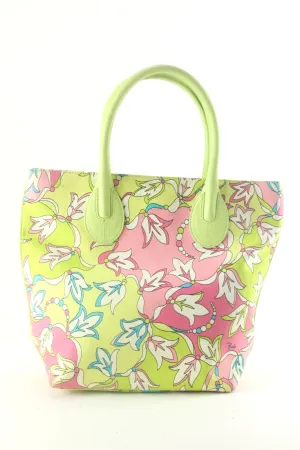 Emilio Pucci Green x Pink Floral Tote 1EP822K