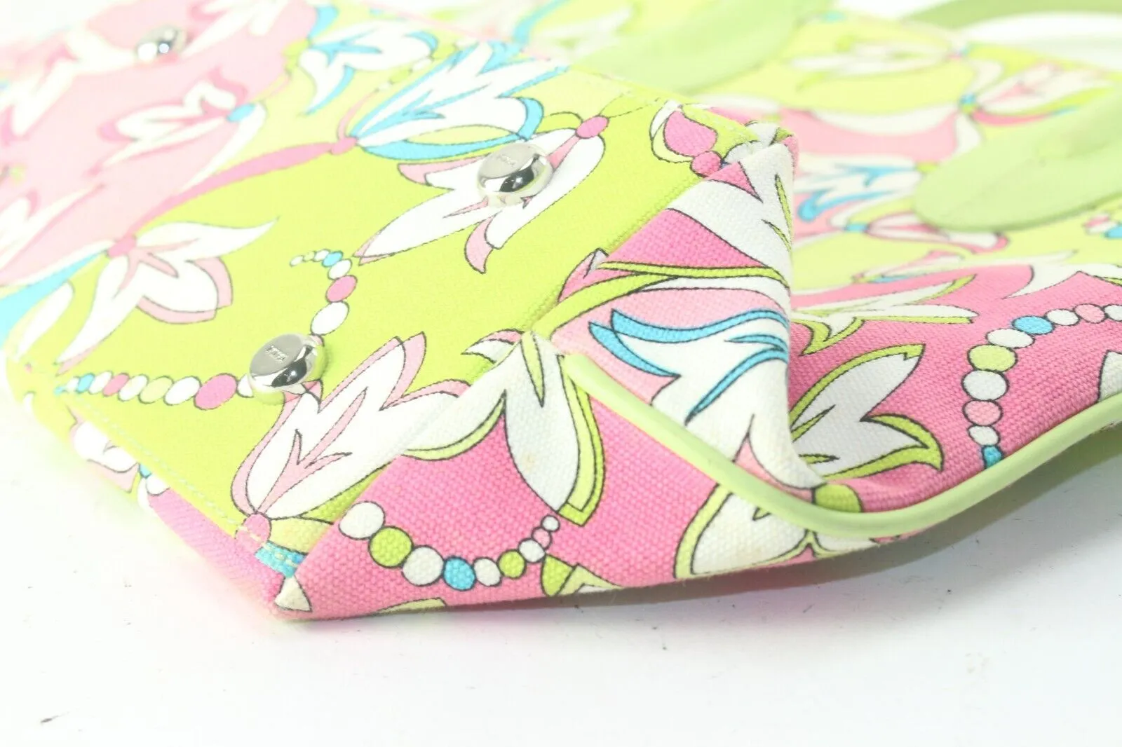 Emilio Pucci Green x Pink Floral Tote 1EP822K