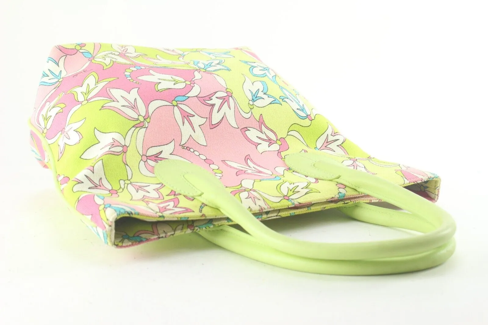 Emilio Pucci Green x Pink Floral Tote 1EP822K