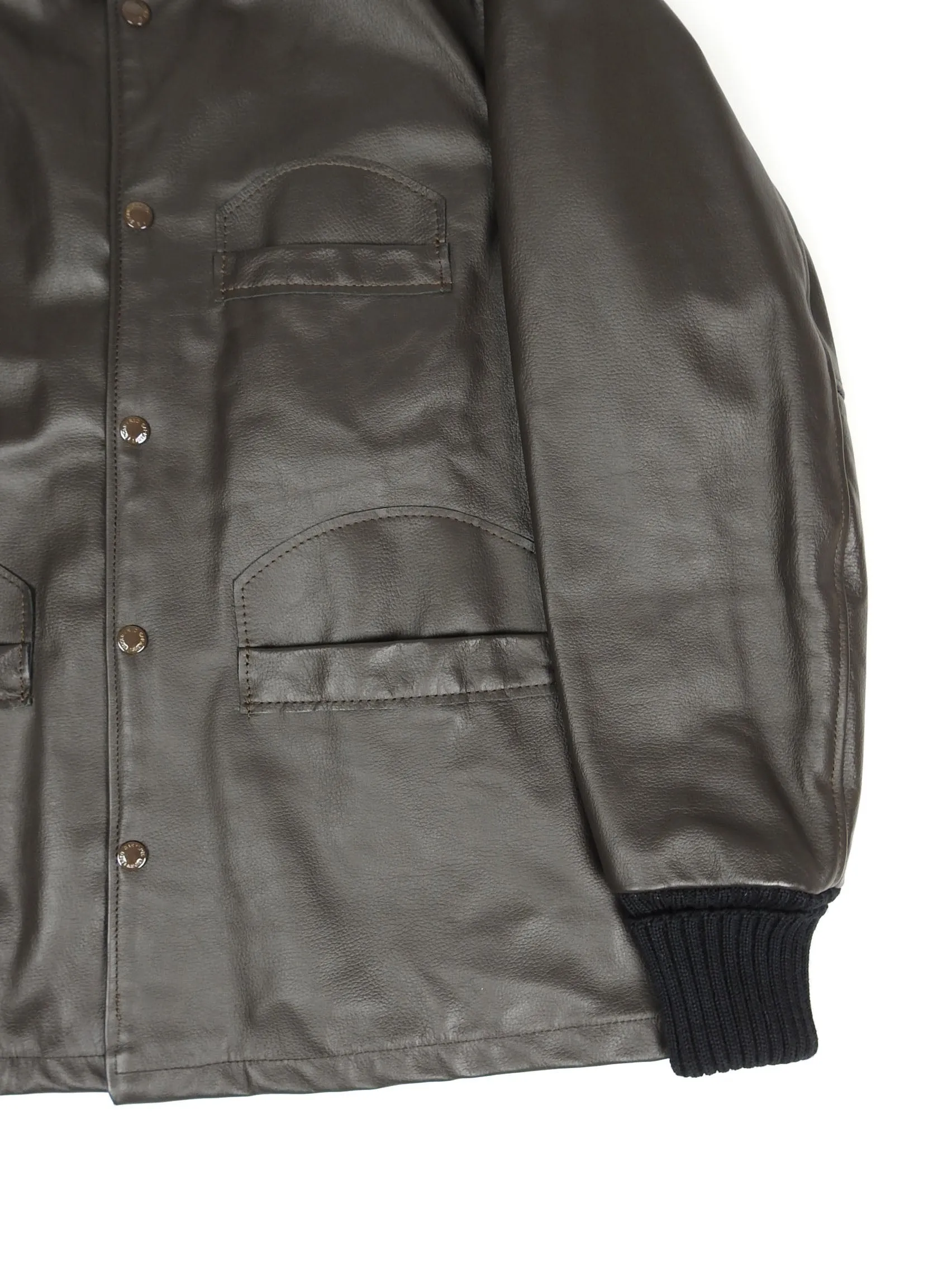 Engineered Garments Skookum Brown Leather Varsity Size Small