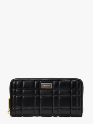 Evelyn Quilted Zip-Around Continental Wallet