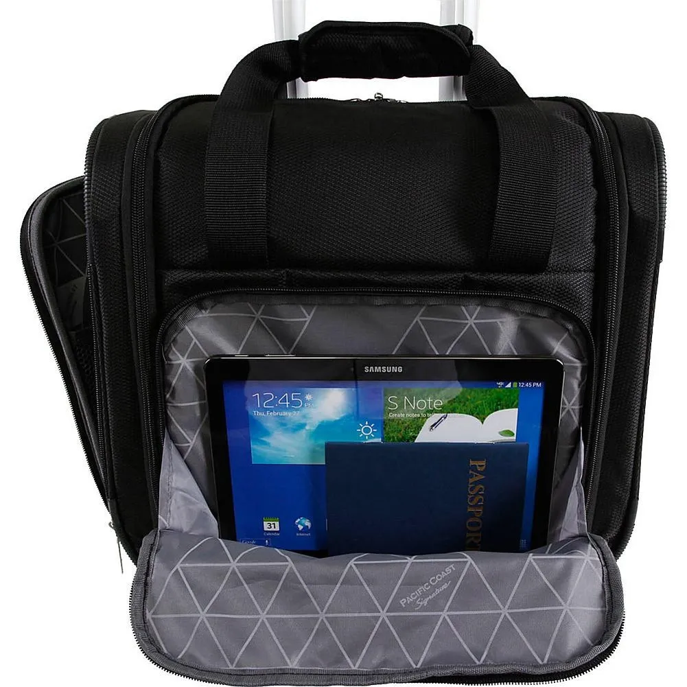 famous under seat 15.5" rolling tote carry-on soft side carry-on