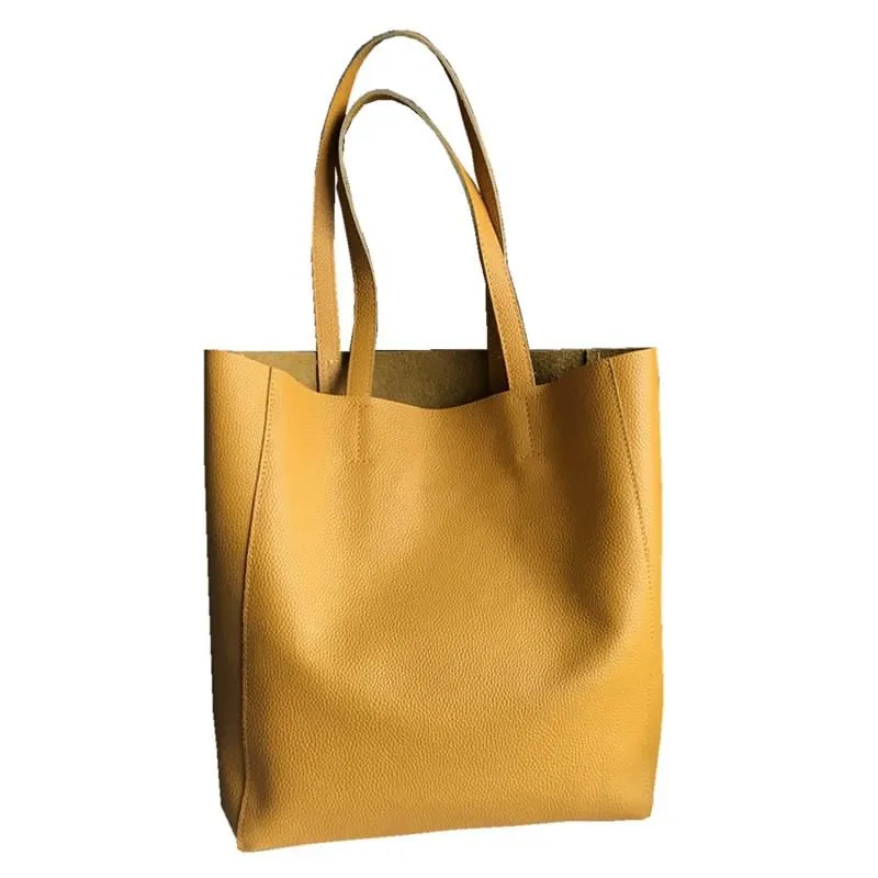 Fashion Womens Coffee Leather Oversize Tote Bags Coffee Shoulder Tote Bag Handbag Tote For Women