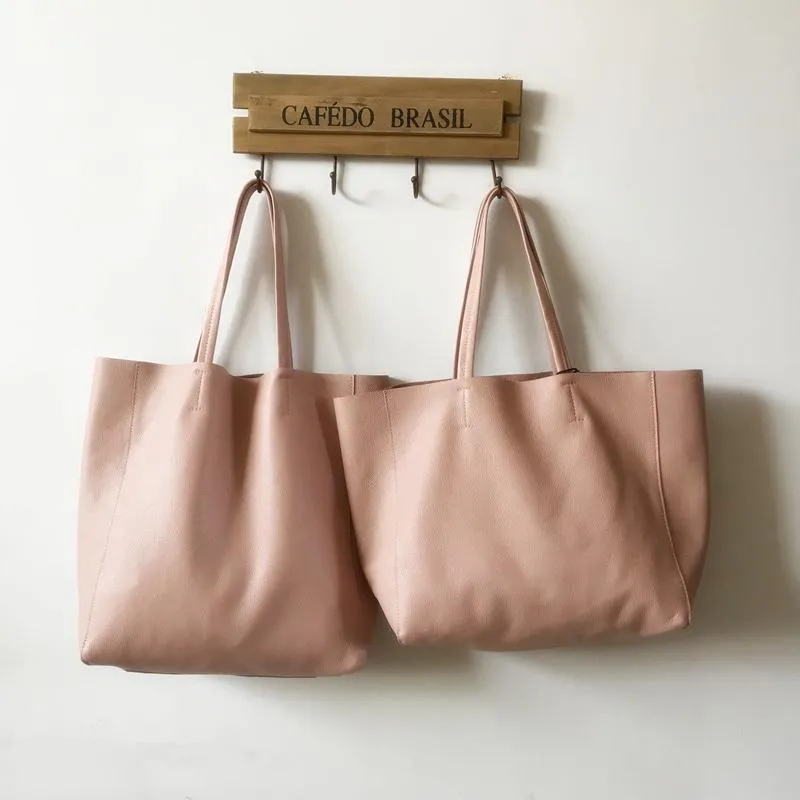 Fashion Womens Pink Leather Oversize Tote Bag Pink Shoulder Tote Bag Pink Handbag Tote For Women