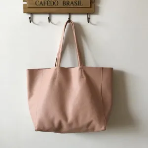 Fashion Womens Pink Leather Oversize Tote Bag Pink Shoulder Tote Bag Pink Handbag Tote For Women