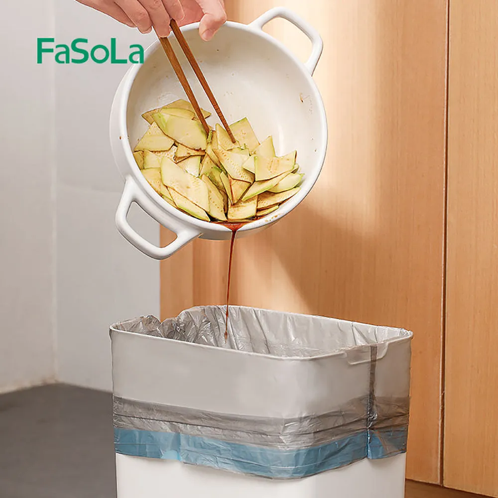 FaSoLa Disposable Drawstring Trash Bags - Silver Gray, 15 Bags x 3 Rolls