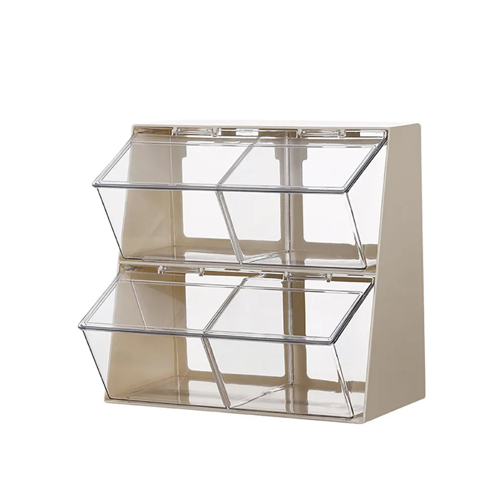FaSoLa Tea Bag Storage Box - Dustproof, Off-White