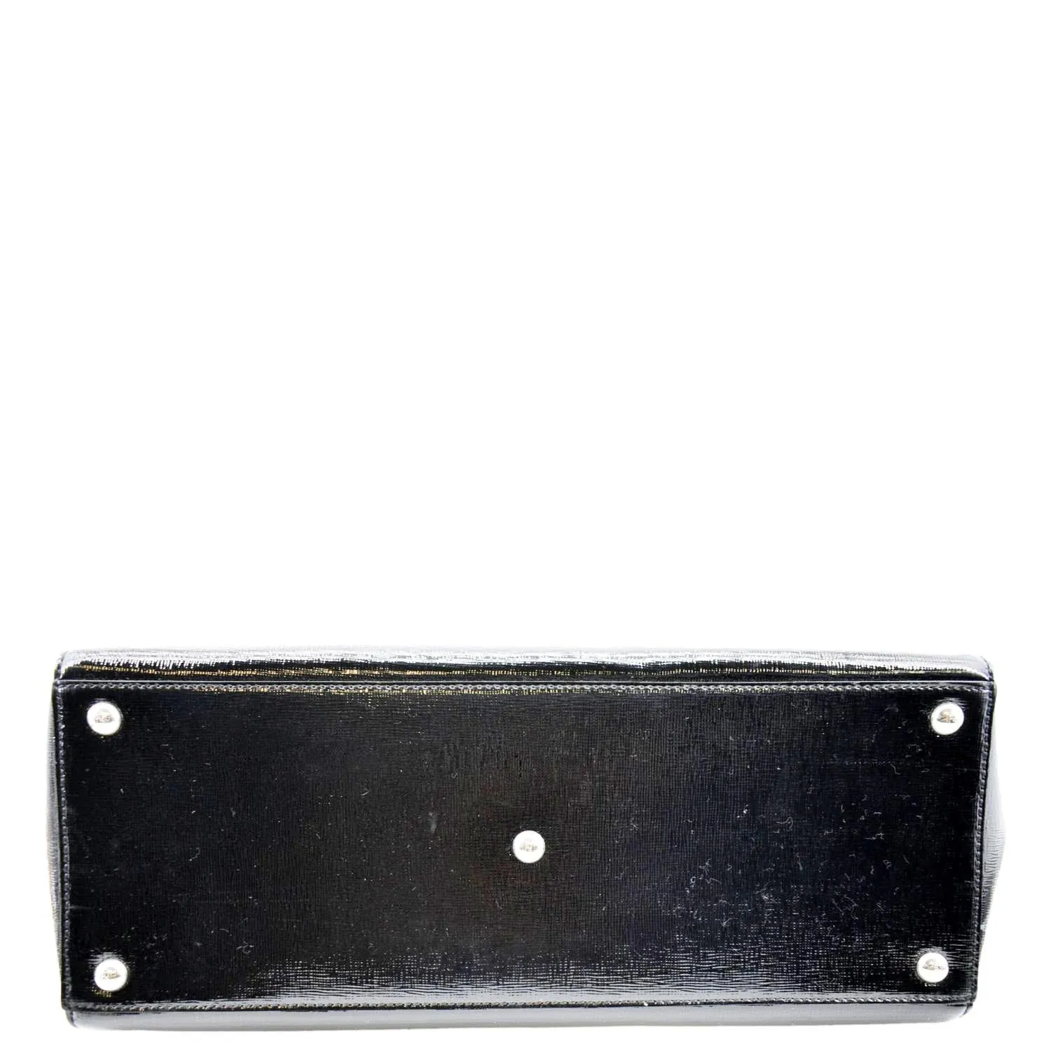 FENDI 2 Jours Patent Leather Shoulder Bag Black