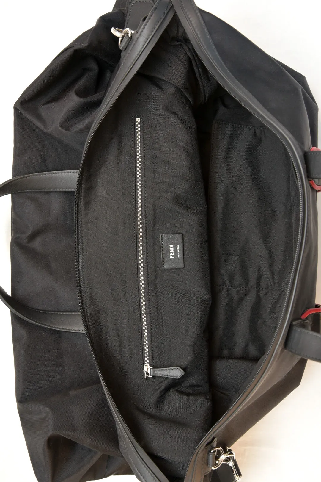 Fendi Black Nylon Overnight Bag