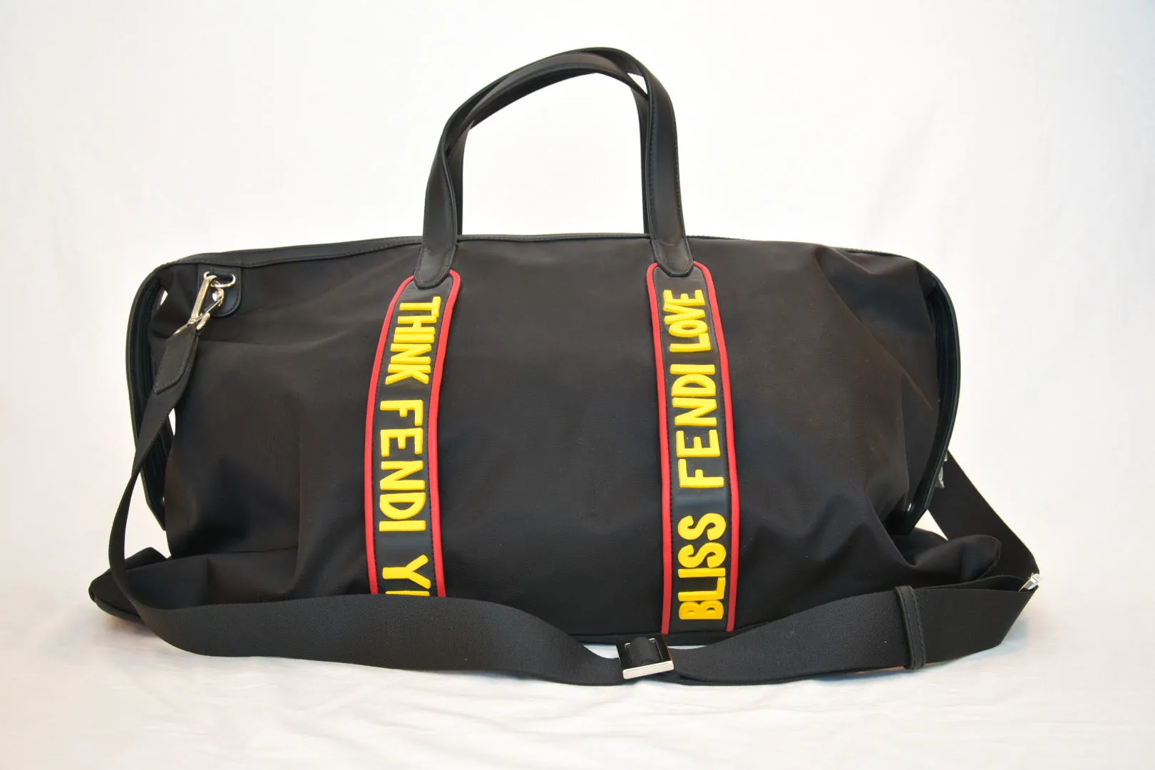 Fendi Black Nylon Overnight Bag