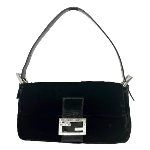 Fendi Black Velvet Baguette