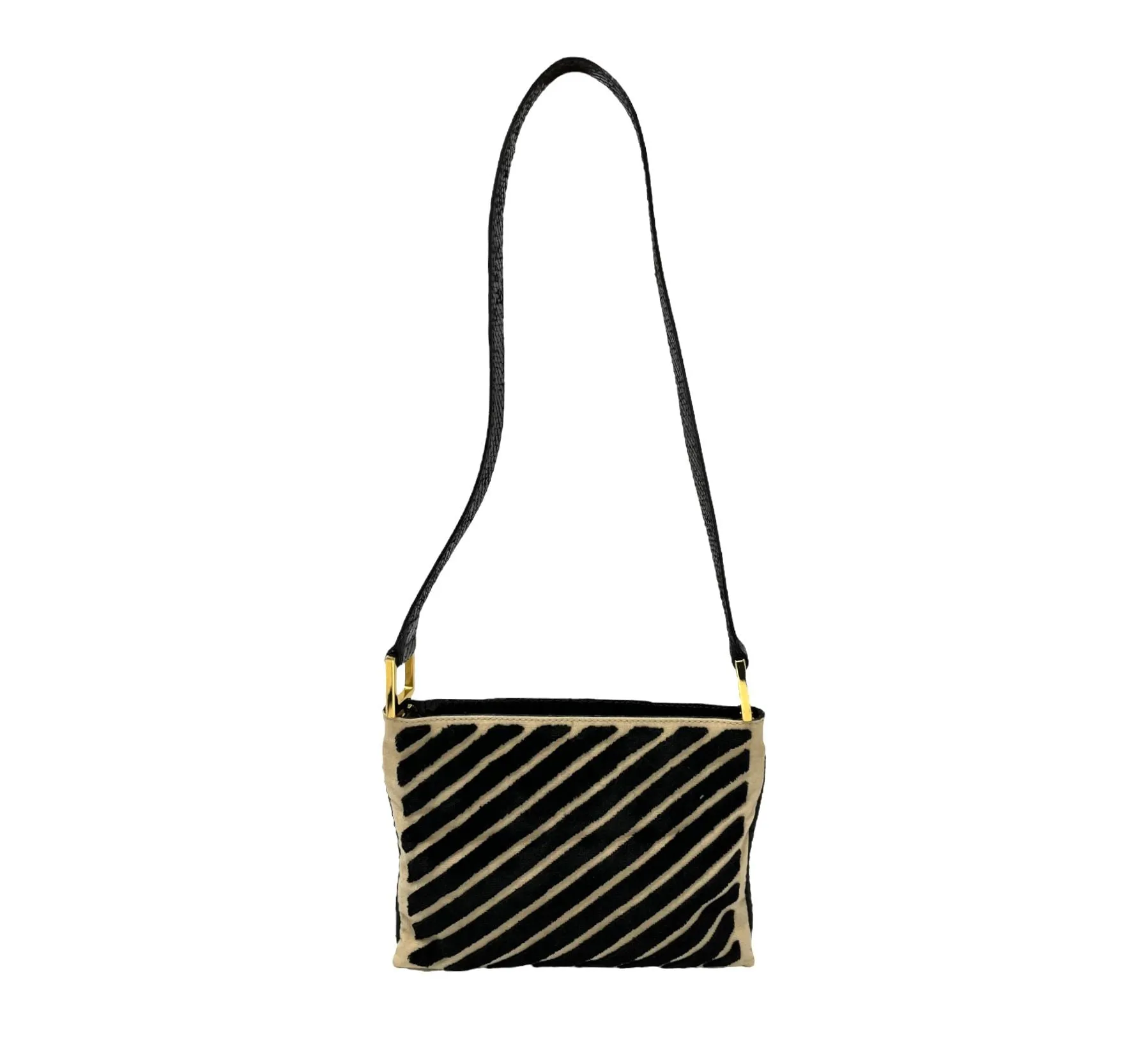 Fendi Black Velvet Mini Shoulder Bag