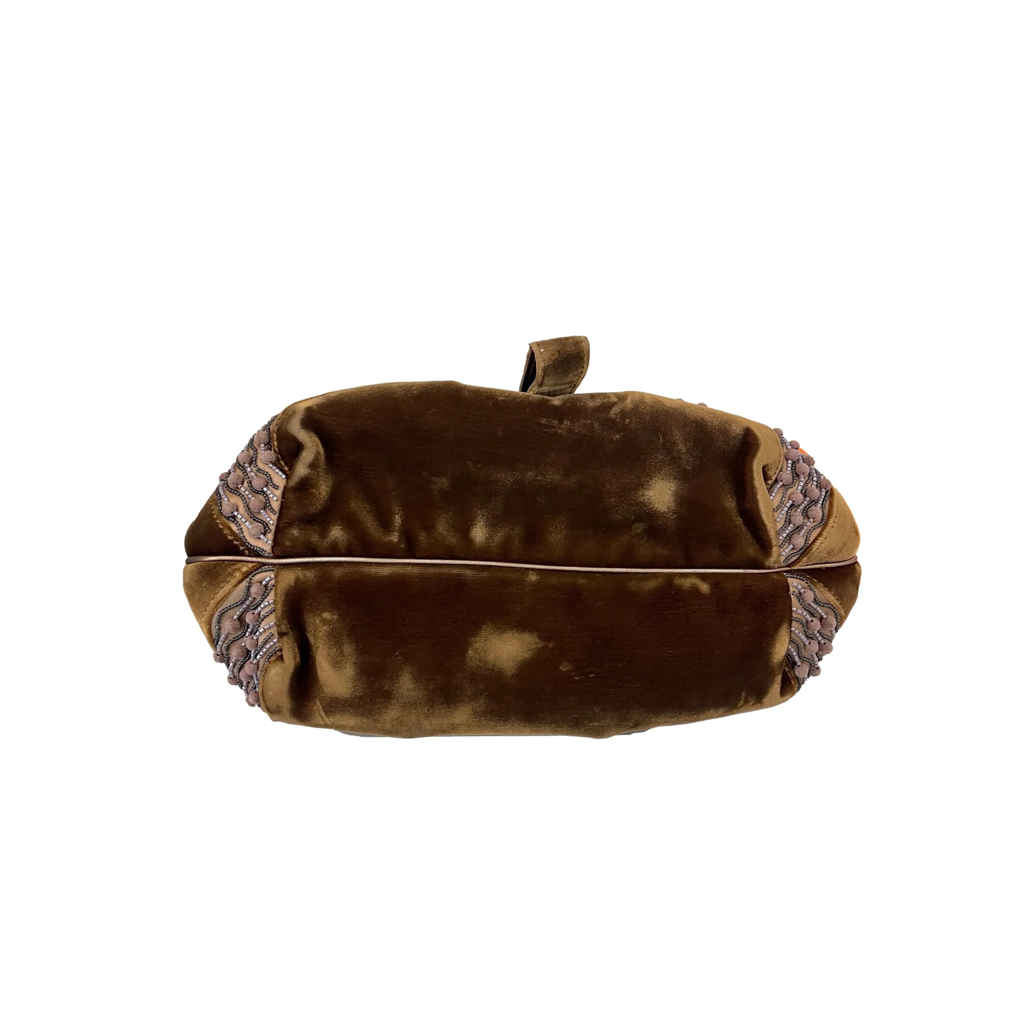 Fendi Brown Velvet Logo Spy Bag