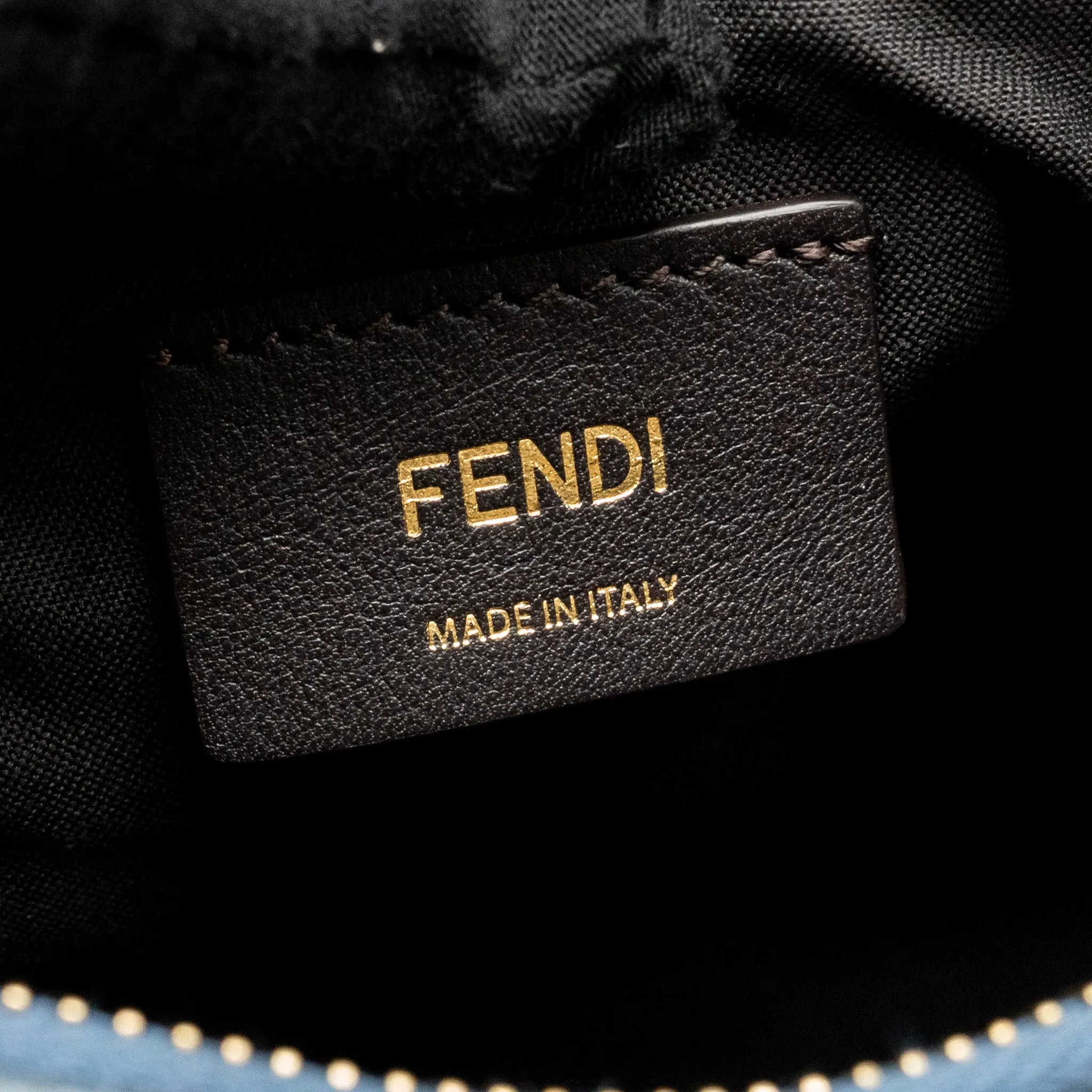 Fendi Fendigraphy Mini bag FF Jacquard Velvet Light Blue/Brown GHW