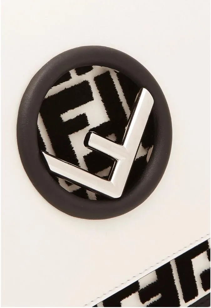 Fendi Flocked Black White Shoulder Bag