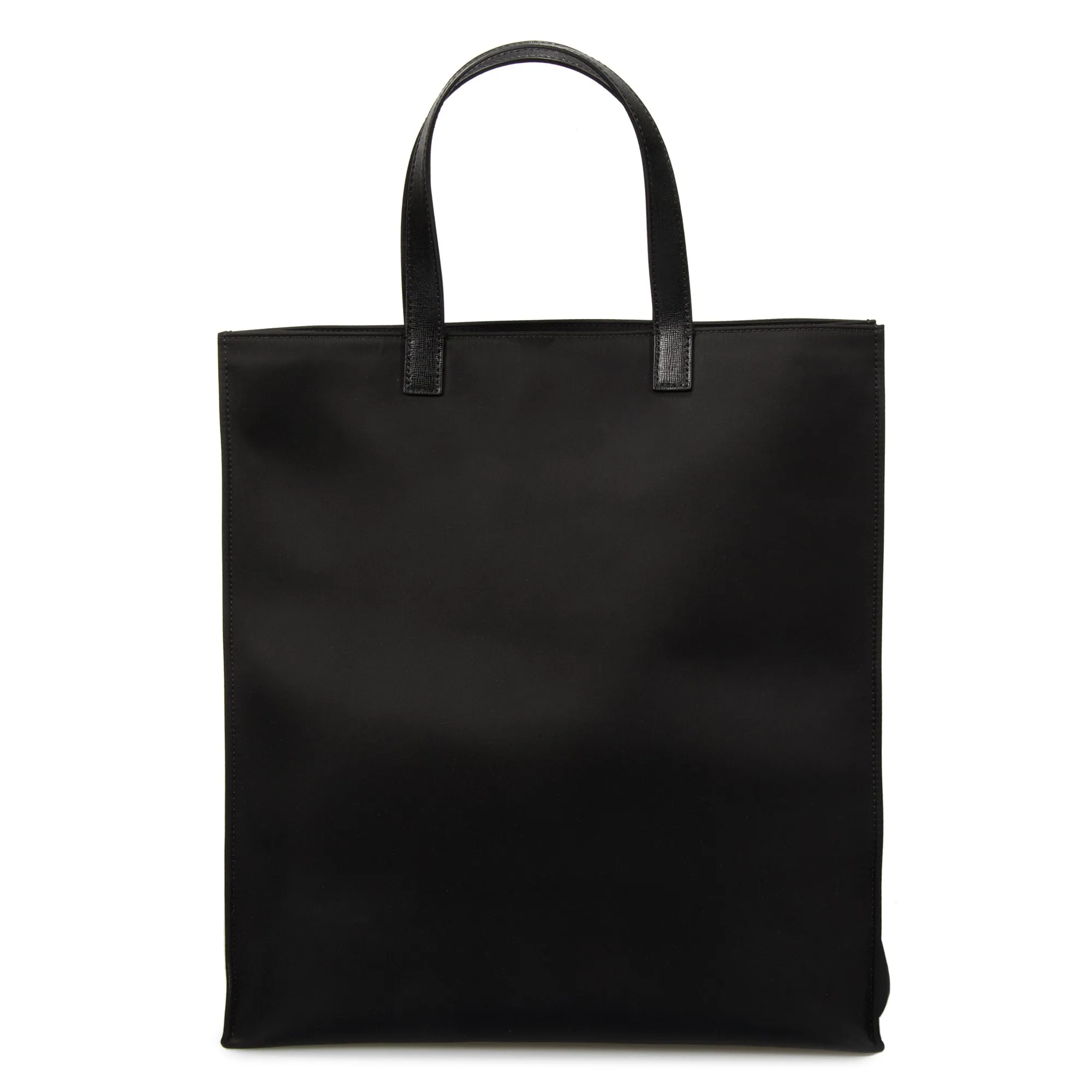 Fendi Large Black Grocery Tote with Apple Design