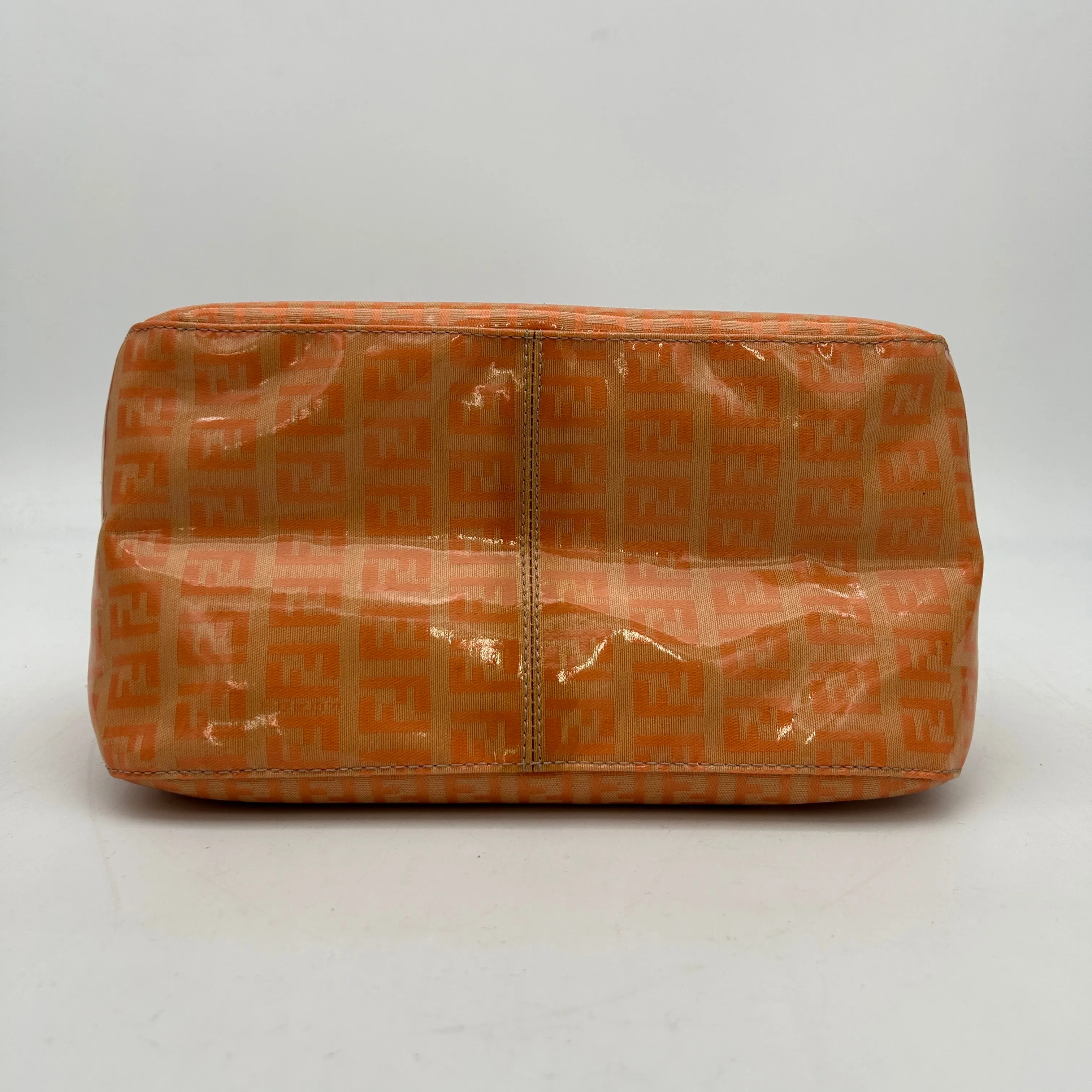 Fendi Zucchino Orange Vinyl Shoulder Bag Medium