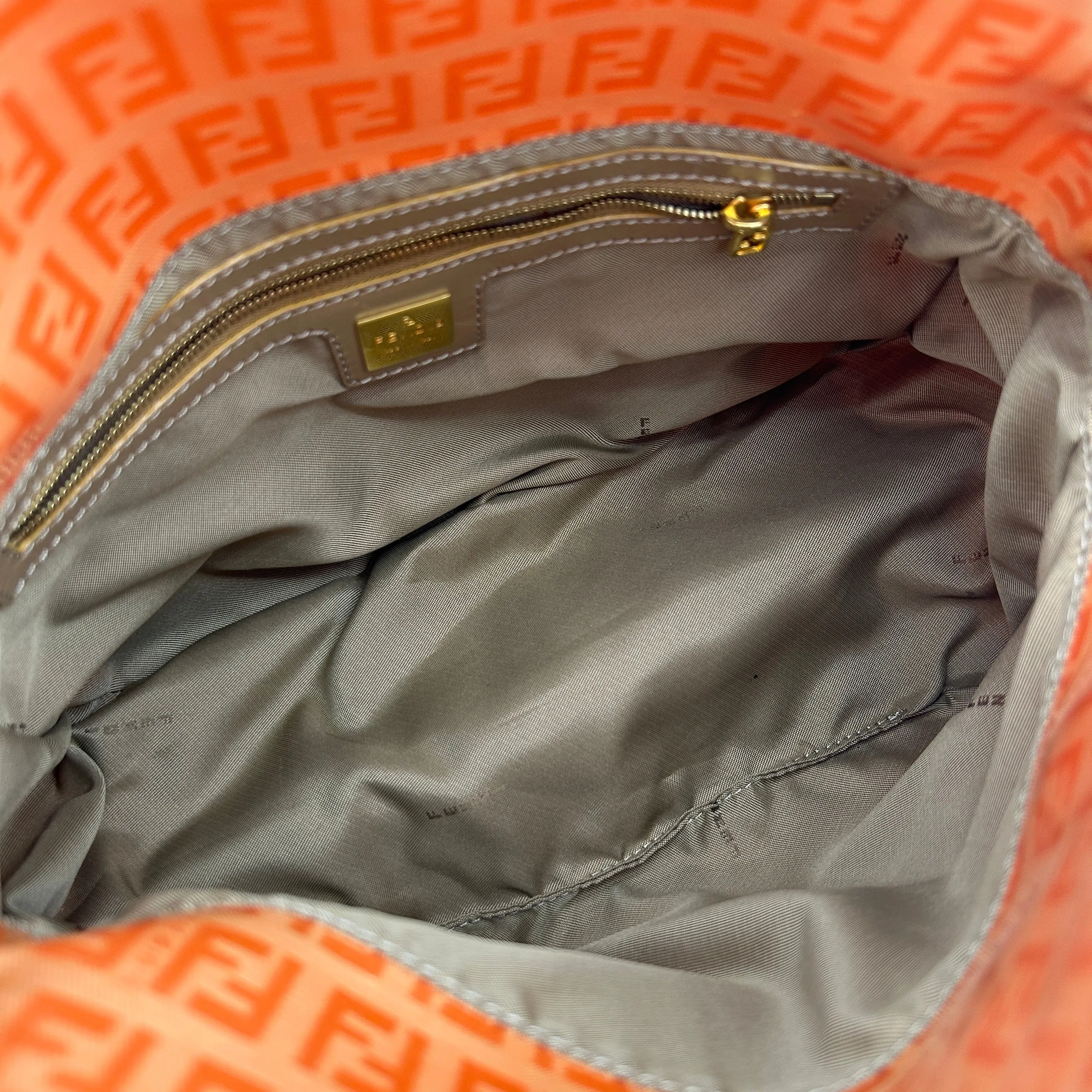 Fendi Zucchino Orange Vinyl Shoulder Bag Medium