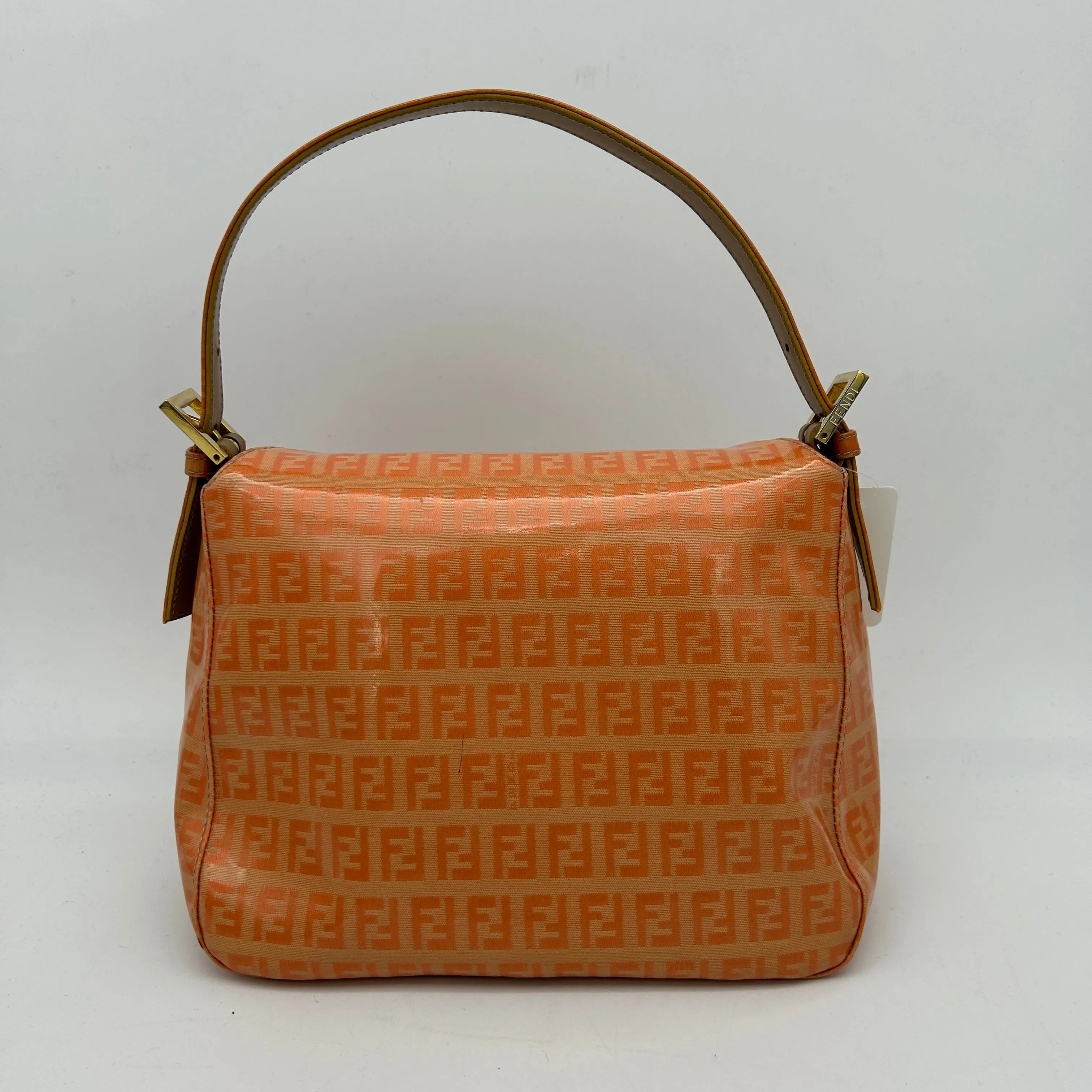 Fendi Zucchino Orange Vinyl Shoulder Bag Medium