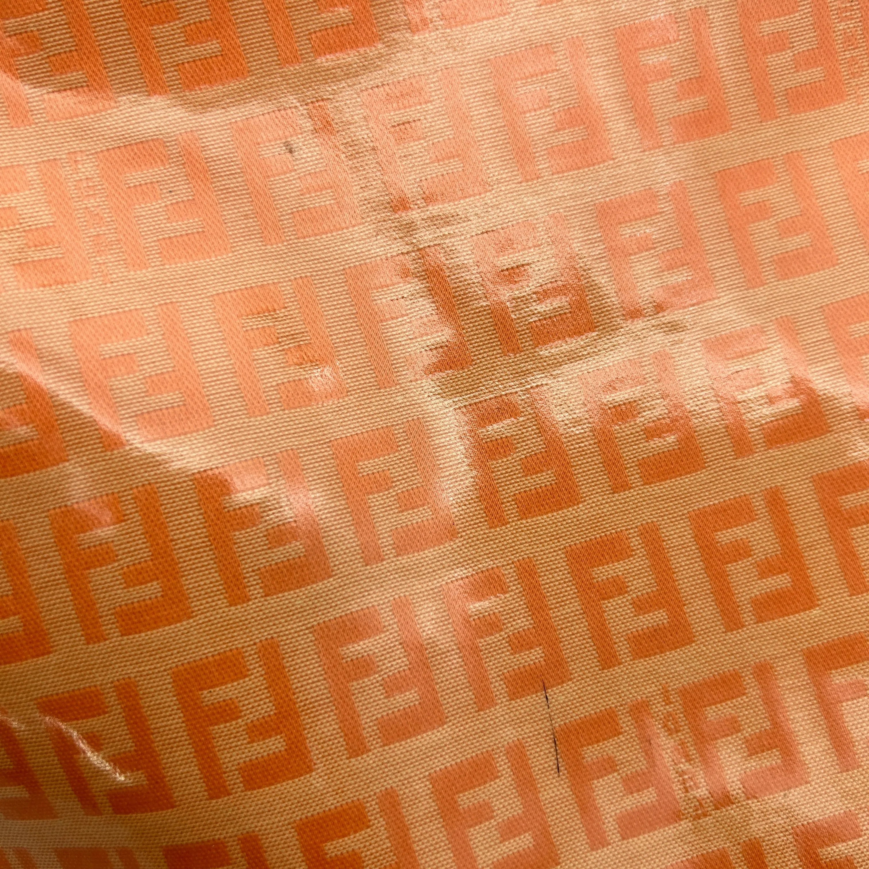 Fendi Zucchino Orange Vinyl Shoulder Bag Medium