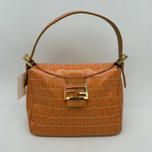 Fendi Zucchino Orange Vinyl Shoulder Bag Medium