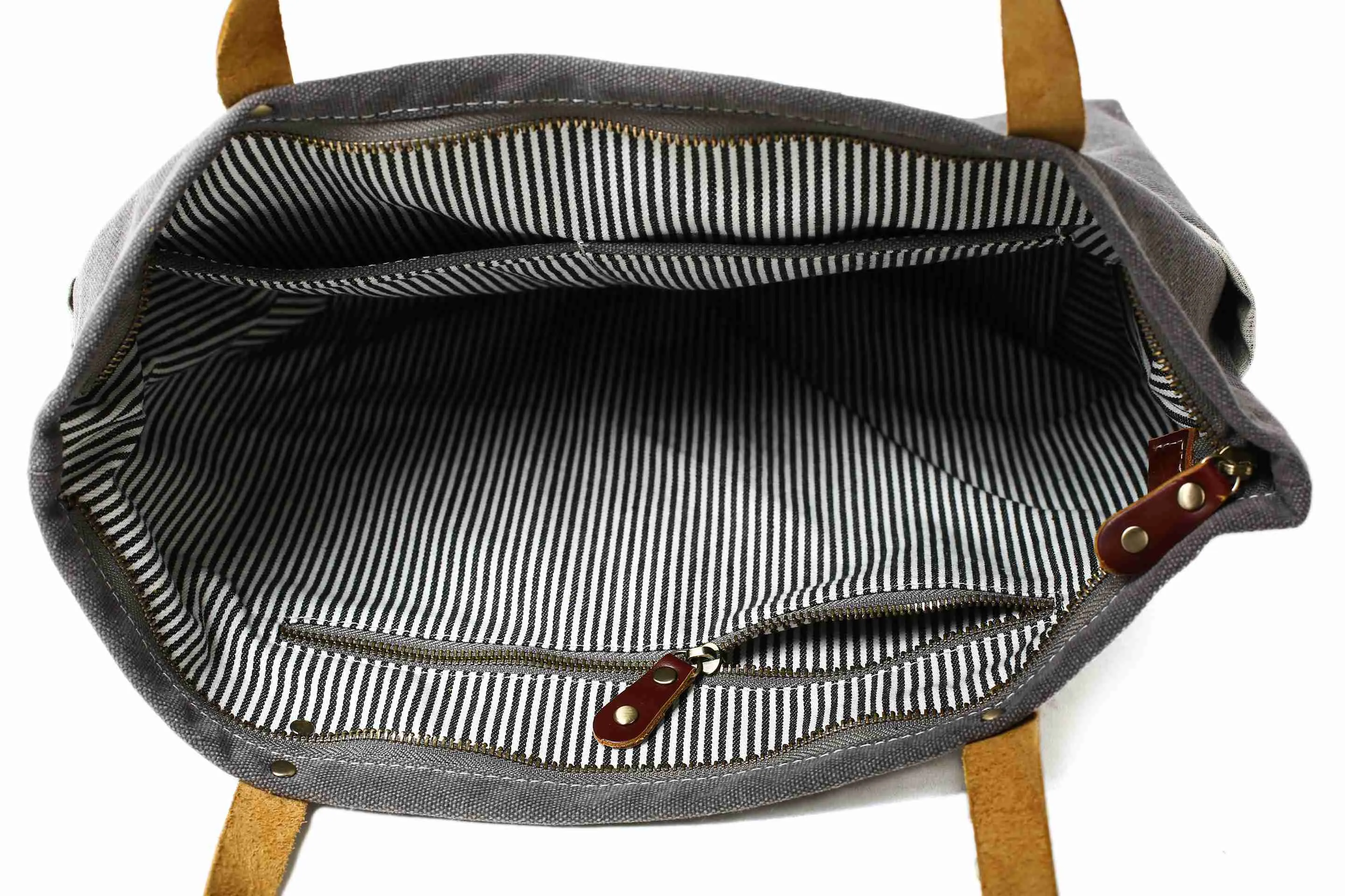 Flash Sale Waxed Canvas Tote Bag, Women Shoulder Bag With Leather, Diaper Bag, Handbag