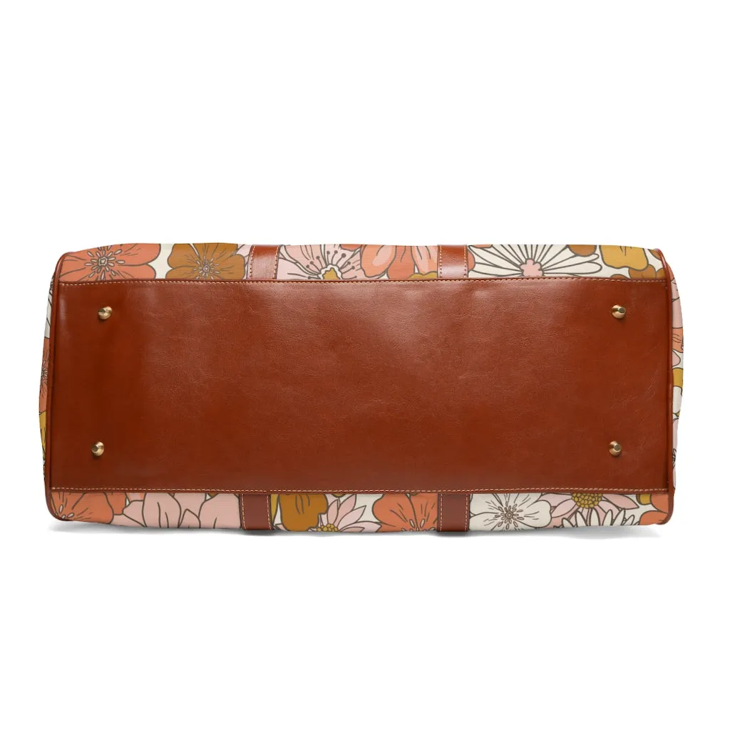 Floral Bag Overnight Bag Vintage Style Florals Waterproof Travel Bag Duffel Bag Faux Leather Bags & Purses