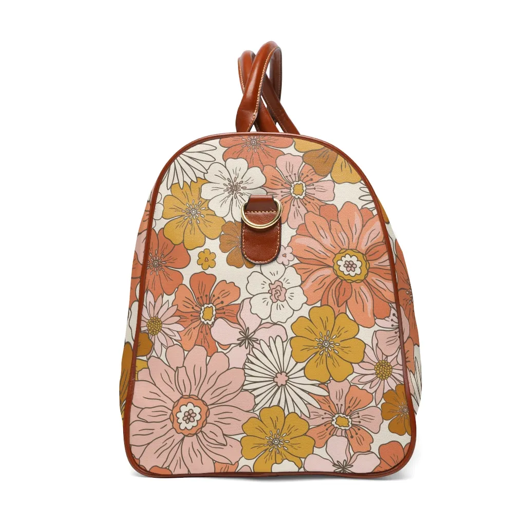 Floral Bag Overnight Bag Vintage Style Florals Waterproof Travel Bag Duffel Bag Faux Leather Bags & Purses